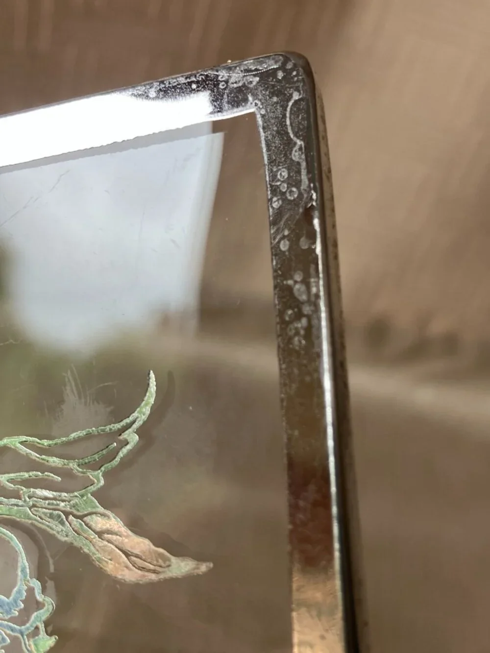 Rockwell Sterling Silver Overlay Peony Floral Square Plate Tray Platter Curved